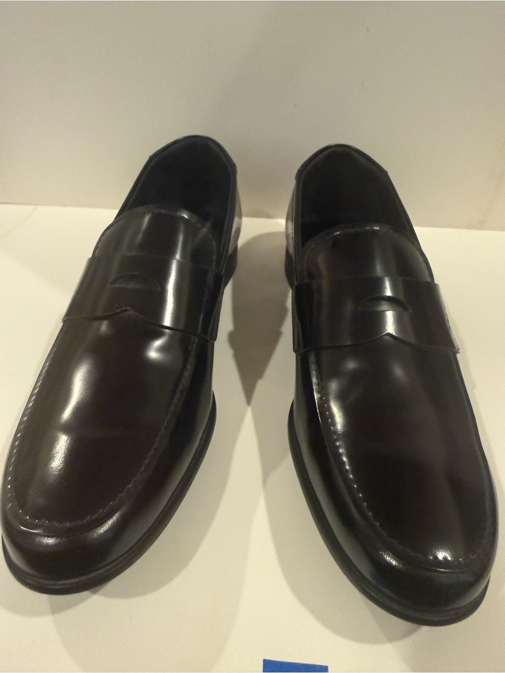Prada Black Leather Penny Loafers